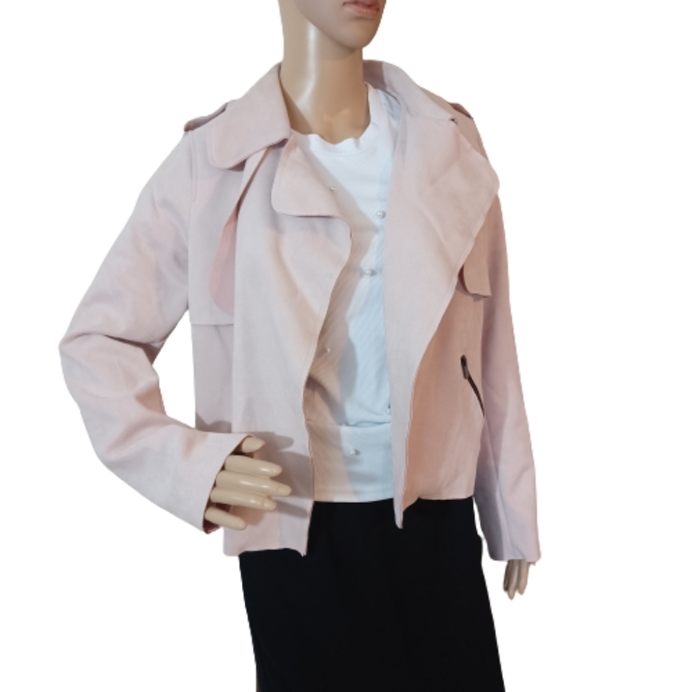 Kut From The Kloth Classic Jacee Draped Moto Jacket Pink Size Medium